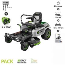 Tondeuse Tracteur à batterie à virage Zéro, largeur de coupe 107 cm, 5 batteries 56V 10Ah - ego ZT4201E