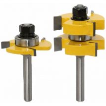 Miya - Tongue & Groove Cutter Set 8mm Shank 1-1/4 Inch Blade Length t Shape Woodworking Cutter Tools