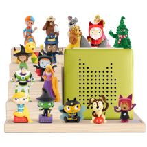 Todeco - Tonie-Regal für Toniebox Hörfiguren, Magnetische Aufbewahrung für 15-20 Tonie, Wandregal und Schreibtischregal, Kinderregal für Mädchen &