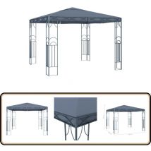 Tonnelle 300 x 300 cm Anthracite - Abri Solaire - Tonnelle Extérieure - Gazebo - Structure Extérieure - Jardin
