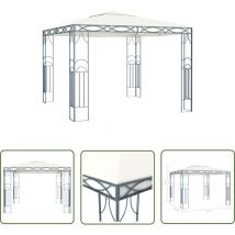 The Living Store Tonnelle 300 x 300 cm Crème - Abri Solaire - Tonnelle Extérieure - Gazebo - Tente De Jardin - Structure Extérieure