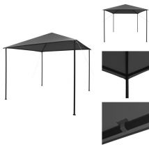 Tonnelle 3x3 m Anthracite Tissu et acier 180 g/m² - Abri Extérieur - Tonnelle - Gazebo - Parasol - Tente De Jardin