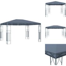 Tonnelle 400 x 300 cm Anthracite - Abri Solaire - Tonnelle Extérieure - Gazebo - Structure Extérieure - Jardin