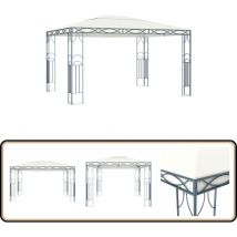 Tonnelle 400 x 300 cm Crème - Abri Solaire - Tonnelle Extérieure - Gazebo - Structure Extérieure - Jardin