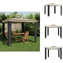 Tonnelle à double toit crème 2,94x2,94 m acier - Tonnelle - Tonnelles - Tonnelle De Jardin - Tonnelle D'extérieur