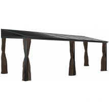 Abri de terrasse en aluminium Portland 10x16 gris - Sojag