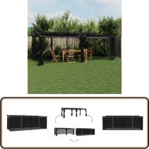 Tonnelle avec parois en filet anthracite 6x3 m acier - Gazebo - Abri Extérieur - Tonnelle - Parasol - Structure Extérieure