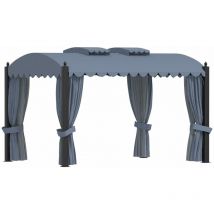 Tonnelle avec rideaux 3x4 m Anthracite Acier Vidaxl