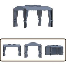Tonnelle avec rideaux 3x4 m Anthracite Acier - Abri Solaire - Tonnelle - Gazebo - Jardin - Terrasse
