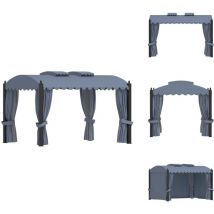Vidaxl - Tonnelle avec rideaux 3x4 m Anthracite Acier - Abri Solaire - Tonnelle - Gazebo - Jardin - Terrasse