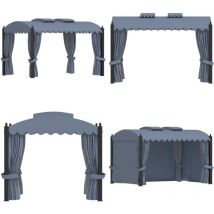 Vidaxl - Tonnelle avec rideaux 3x4 m Anthracite Acier - Abri Solaire - Tonnelle - Gazebo - Jardin - Terrasse - Home & Living