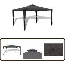 Tonnelle avec toit 3x4 m Gris foncé - Tente Extérieure - Abri Jardin - Tonnelle Pliable - Structure Patio - Gazebo