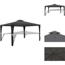 Tonnelle avec toit 3x4 m Gris foncé - Tente Extérieure - Abri Jardin - Tonnelle Pliable - Structure Patio - Gazebo