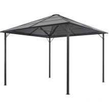 Tonnelle avec toit Aluminium 3x3 m Anthracite