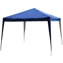 MH - Tonnelle Barnum de Jardin Pliant Imperméabilisé Mikonos 3 x 3 x 2,55 m Bleu