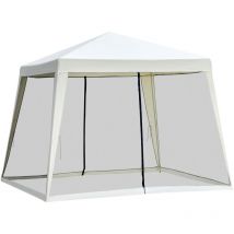 Tonnelle barnum style colonial dim. 3L x 3l x 2,45H m 4 moustiquaires 2 zippées beige noir