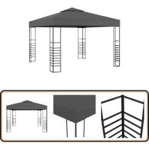 Tonnelle de jardin 3 x 3 m Anthracite - Chapiteau De Jardin - Tonnelle De Jardin - Abri De Jardin - Gazebo - Parasol De Jardin