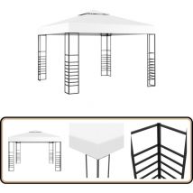 Tonnelle de jardin 3 x 3 m Blanc - Tente De Jardin - Abri Solaire - Tonnelle - Gazebo - Parasol