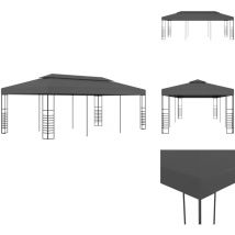 Tonnelle de jardin 3 x 6 m Anthracite - Tente De Jardin - Tonnelle De Jardin - Abri Solaire - Gazebo - Parasol De Jardin