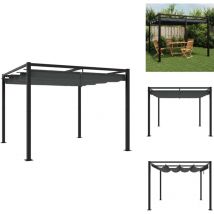 Tonnelle de jardin avec toit rétractable anthracite 3x3 m acier - Tonnelle - Tonnelles - Tonnelle De Jardin - Tonnelle D'extérieur