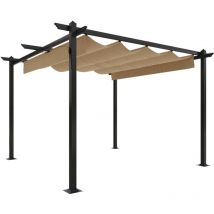 Tonnelle de jardin avec toit rétractable 3x3 m Taupe Vidaxl