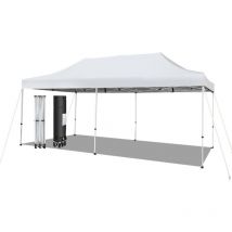 Tonnelle de Jardin Barnum Instantanée 3x6x3m Portable Imperméable sfp +50 avec Roues et Sac 3 Hauteurs Réglable 20 Personnes Maison Chic