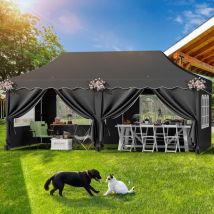 Tlgreen - Tonnelle de Jardin Exterieur 3x6m,Tente de Jardin,Tente de Réception,Pliante Imperméable avec 6 Parois Latérales,pour