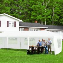 Tonnelle de Jardin inclut 5 Murs Amovibles avec Fenêtre sur Côté pour les Fêtes de Mariage bbq 3 x 9 m Maison Chic