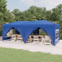 Tonnelle de Jardin, Pavillon de jardin, Tente de réception pliable avec parois Bleu 3x6 m CON315185 design in