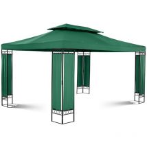 Uniprodo - Tonnelle De Jardin Pergola Tente Pavillon Réception Imperméable Fer Vert 3x4m