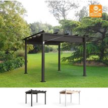 Elios Parasols - Tonnelle de jardin style pergola 3x3m en aluminium Firenze uv Moon - Noir