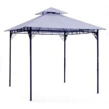 Gazebo en aluminium de couleur anthracite avec couverture en polyester beige cm300x300x280h