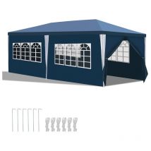Jopassy - Tonnelle Pavillon Tente événementielle Chapiteau barbecue Tente de fête Tente de jardin uv 3x6m Bleu