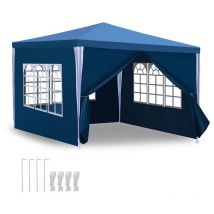 Jopassy - Tonnelle Pavillon Tente événementielle Chapiteau barbecue Tente de fête Tente de jardin uv 3x3m Bleu