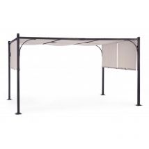 Tonnelle 4x3 m avec structure en acier laqué anthracite et toile grise - Cedro