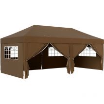 Tonnelle pop-up pliante 6 fenêtres roupoli chocolat