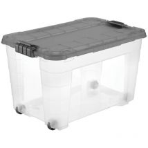 Tontarelli Aufbewahrungsbox Xl Mit Rollen Inkl. Deckel 60l Transparent Kunststoff Kiste