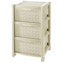 Tontarelli - Cajonera Arianna 3 cajones Blanco 38 x 38 x 60 cm Blanco