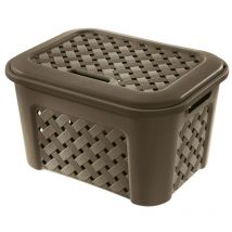 Cesta pequeña Arianna con tapa modelo Wengé