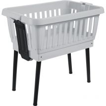 Wäschekorb mit ausklappbaren Beinen Amico 50 l hellgrau 64x43x61 cm - Tontarelli