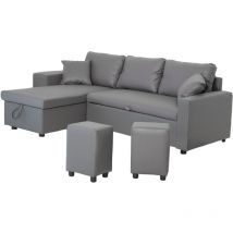 Happy Garden - tony Divano letto angolare a 3 posti grigio