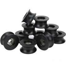 Tonysa - 10 pièces roulement à rouleaux en forme de rainure profonde en Nylon enduit poulie Guide Rail roue 608ZZ