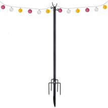 Tonysa - 2PCS Postes de luz de cadena con gancho, poste de iluminación de metal para colgar luces de cadena para fiesta de jardín de 10 pies con