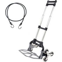 Tonysa - Diable Pliable en Aluminium avec Patins antidérapants - Roues avec Surface de roulement Douce - avec Cordes d'expansion