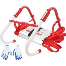Tonysa - chelle de Secours en Corde, échelle de Secours Rétractable à 3 étages de 7,5 m, échelle de Corde de sécurité D'évacuation d'urgence, Marches