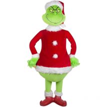Tonysa - Grinch Peluche de Noël - Elfe de Noël - Costume de Père Noël - Avec bonnet de Noël - Cadeau de Noël