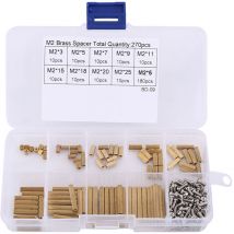 Kit de espaciador de separación redondo hembra x hembra M2 de acero inoxidable de 270 piezas + tornillos Phillips - Tonysa
