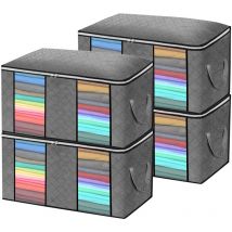 Lot de 4 Sac de Rangement sous Lit, 90L, Vestes organisateurs avec Poignée Renforcée, Non-Tissé pour Couettes Vêtements - Tonysa