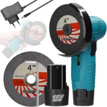 Tonysa - Mini Meuleuse Sans Fil, Mini Disqueuse Sans Fil, Meuleuse D'angle Sans Fil avec Chargeur et 2 Batteries 1500 mAh, 19500 rpm , pour Couper,