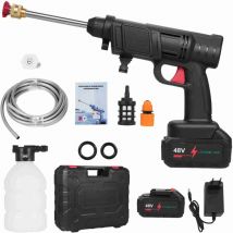 Nettoyeur Haute Pression sans Fil, 350 psi Nettoyeur Haute Pression sans Fil avec 2 Batteries, Nettoyeur Haute Pression Batterie avec Tuyau, Pot en